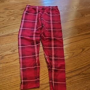 Red Plaid Stretch Leggings